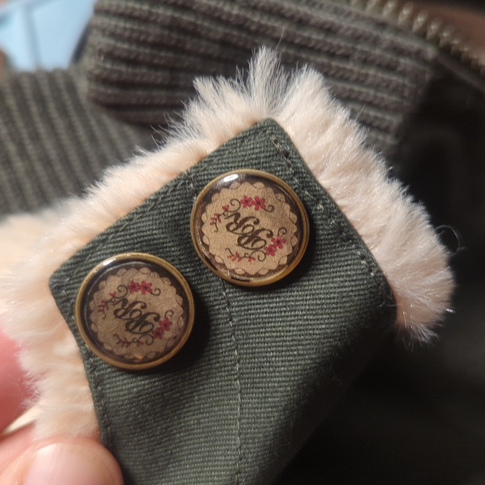 Powder River Outfitters PanhandleSlimGirls Sz S Olive Faux Fur Lined Hooded Vest - Picture 8 of 9